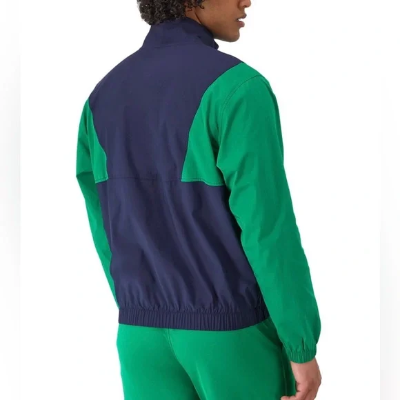 Champion Men's Half-Zip Colorblocked Long Sleeve Jacket Navy/Green- NWT - Picture 2 of 4